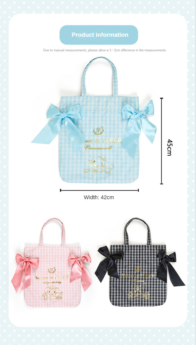 Maison De Fleur x Kuromi Large Capacity Bow Tote Bag
