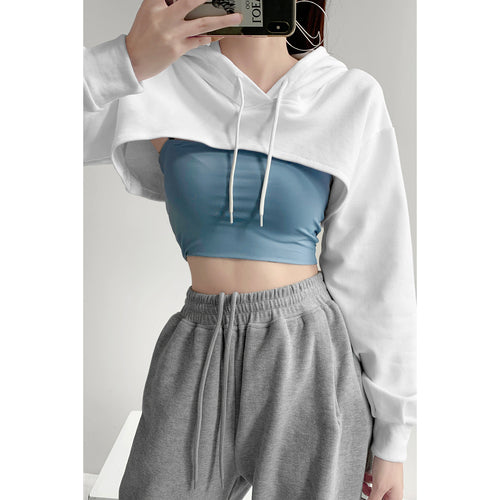 COSMOS STREET extra cropped hooded sweater