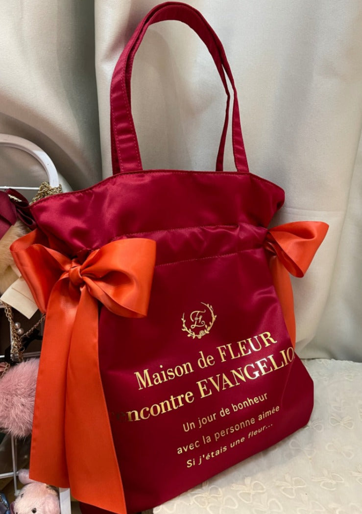 Maison De Fleur x EVANGELION Tote Satin Shoulder Bag
