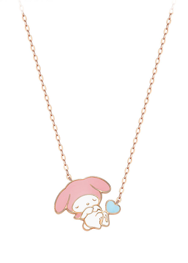 Sleep Tight My Melody & Cinnamoroll 925 sterling silver necklace - Tide Color x SANRIO