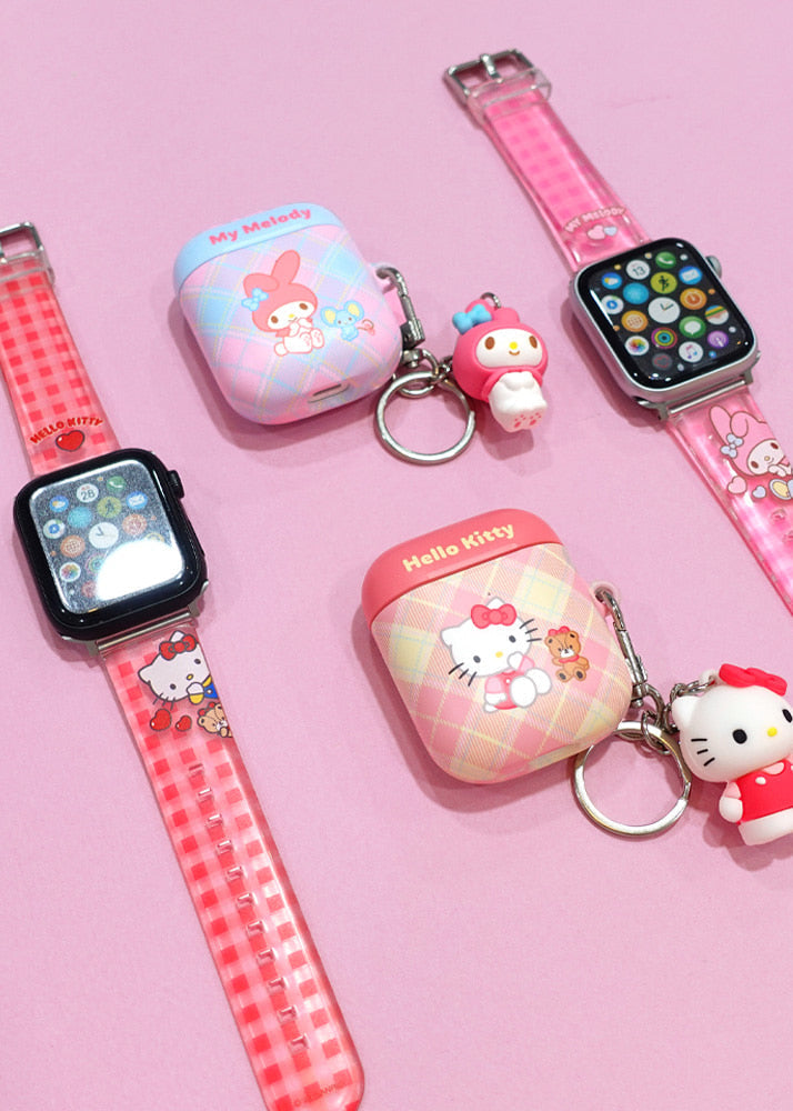 Hello Kitty & Friends argyle airpods case cover & Keychain - SANRIO Korea