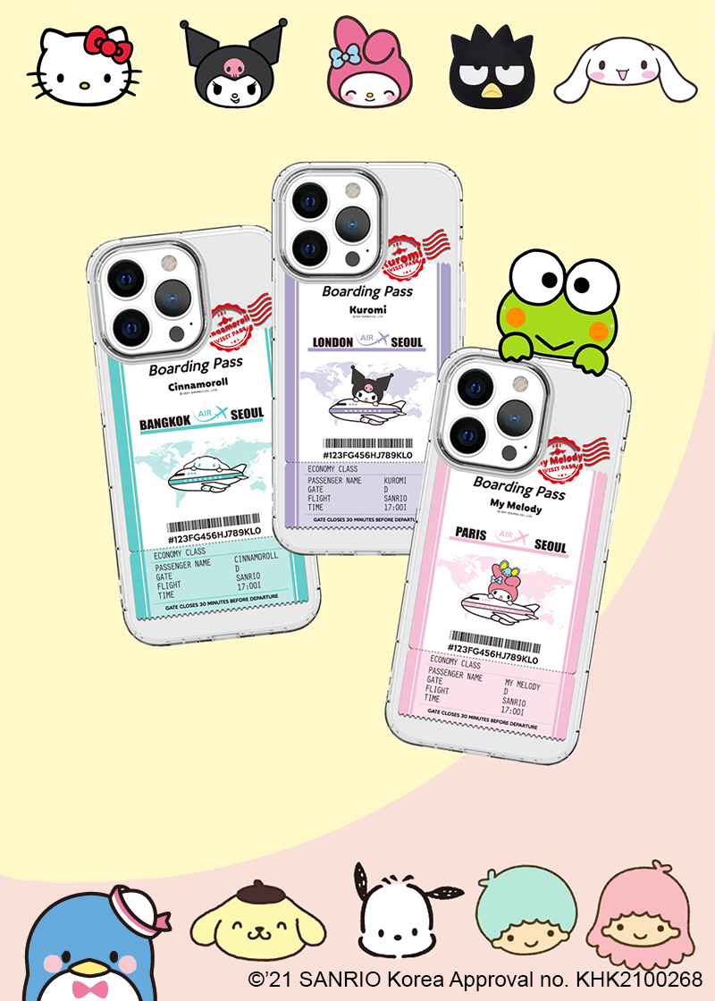 Hello Kitty & Friends boarding pass iPhone jelly cover - SANRIO Korea