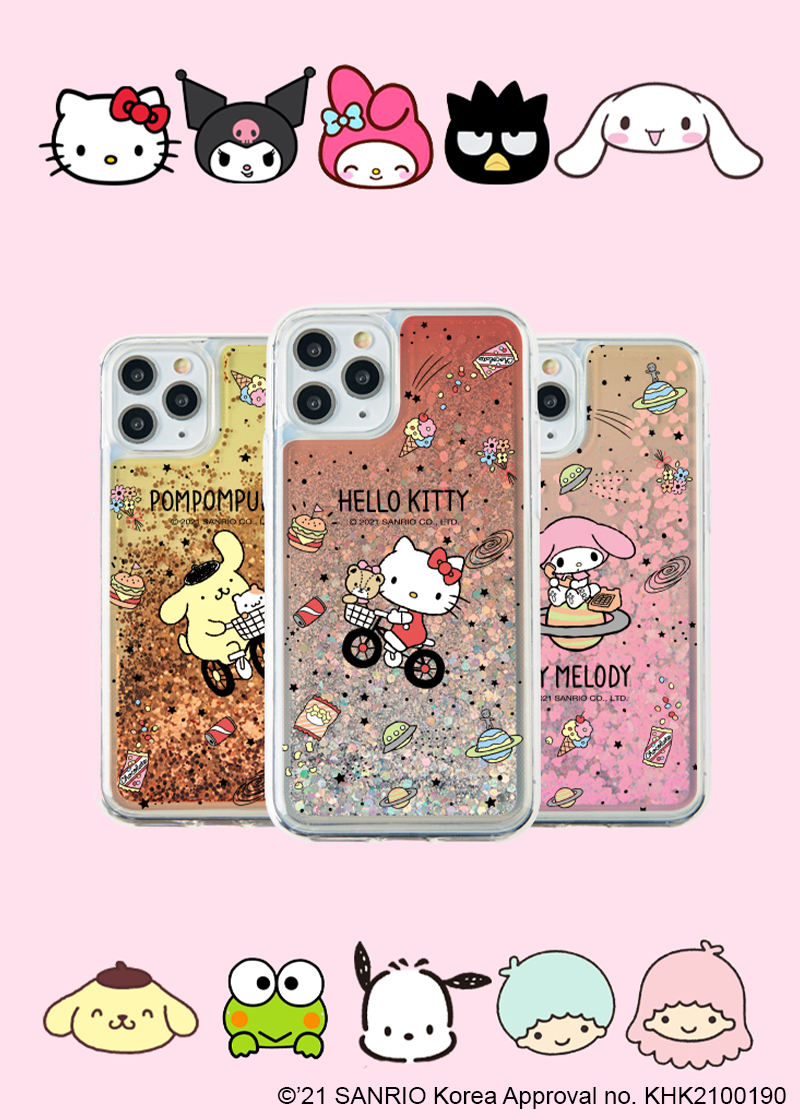 Hello Kitty & Friends shining glitter iPhone jelly case - SANRIO Korea