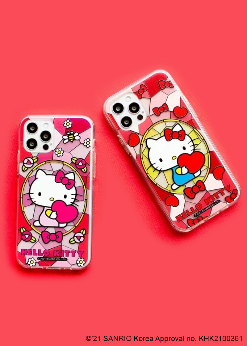 Hello Kitty in Stained Glass iPhone jelly hard case - SANRIO Korea