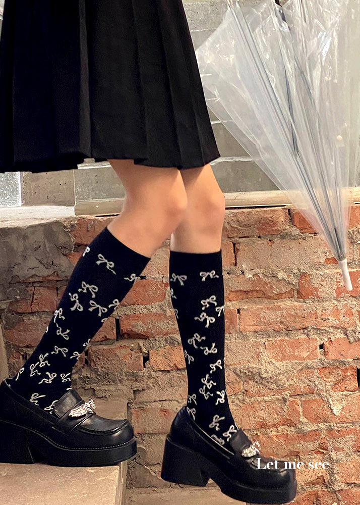Infinite Bows knee high socks - Korean Fashion - magic COSMOS St.
