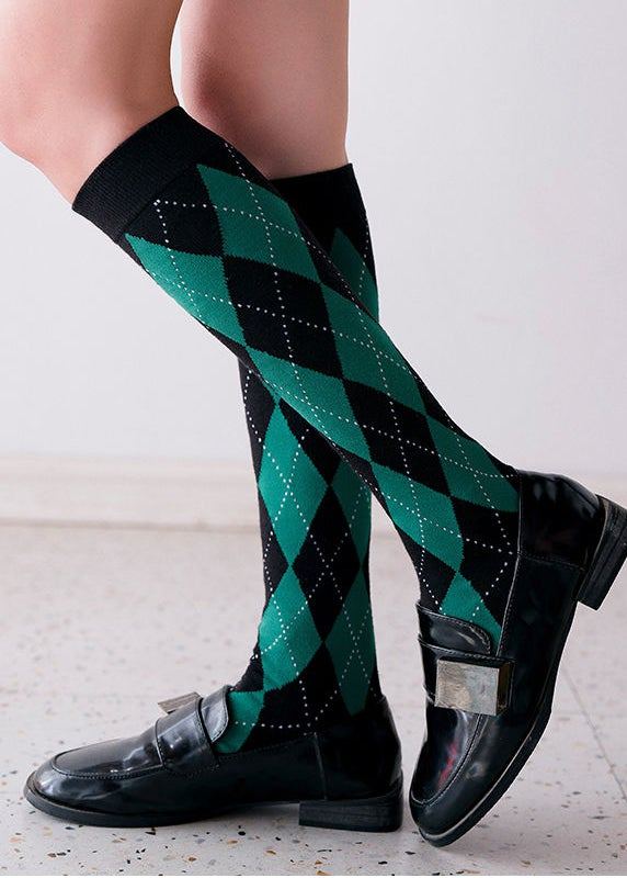 Knee high argyle checkered socks - Korean Fashion - magic COSMOS St.