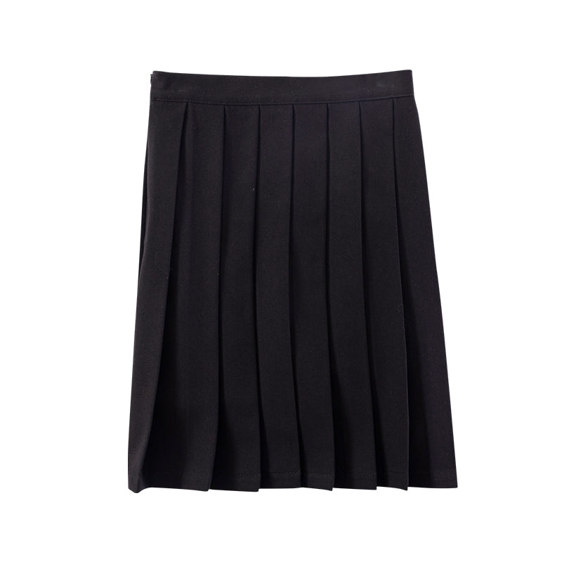 Knee Length Pleated Skirt - Korean Fashion - magic COSMOS St.
