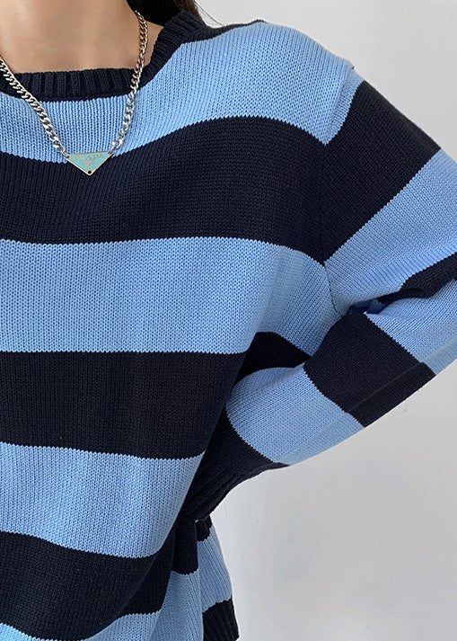 Lazy Day striped long sleeved sweater