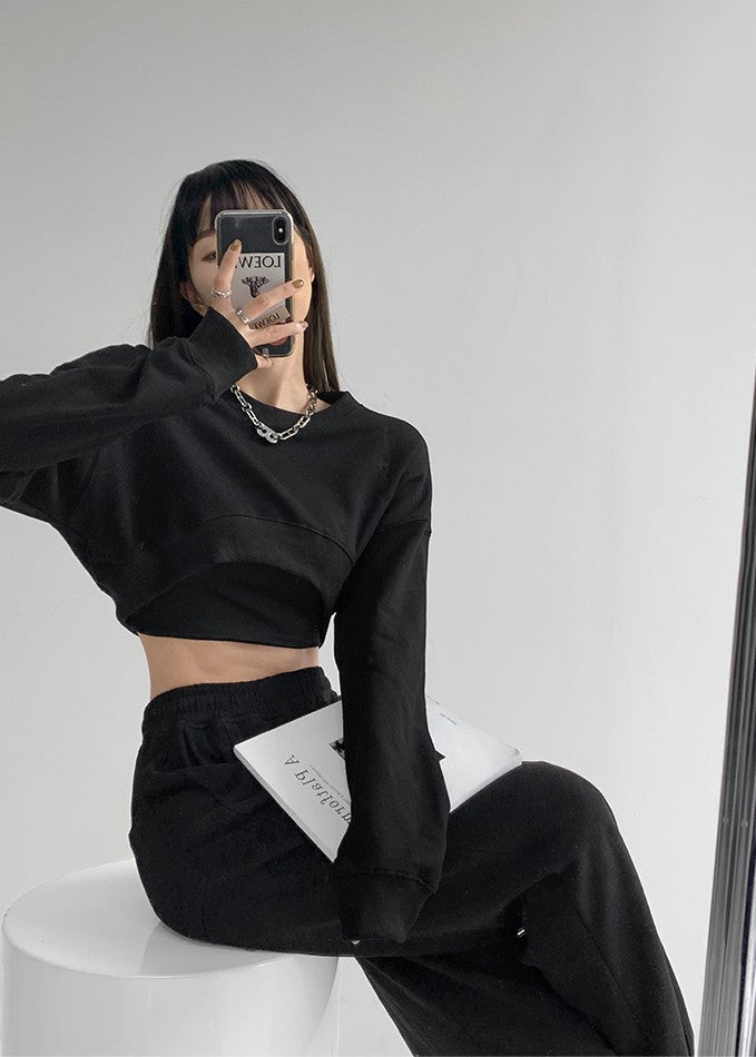 Return To My Confident Self long sleeved cropped sweatshirt
