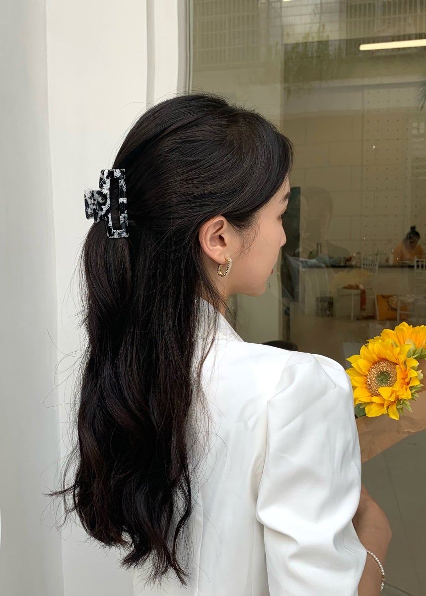 Modern Marble rectangular hair clip - Korean Fashion - magic COSMOS St.