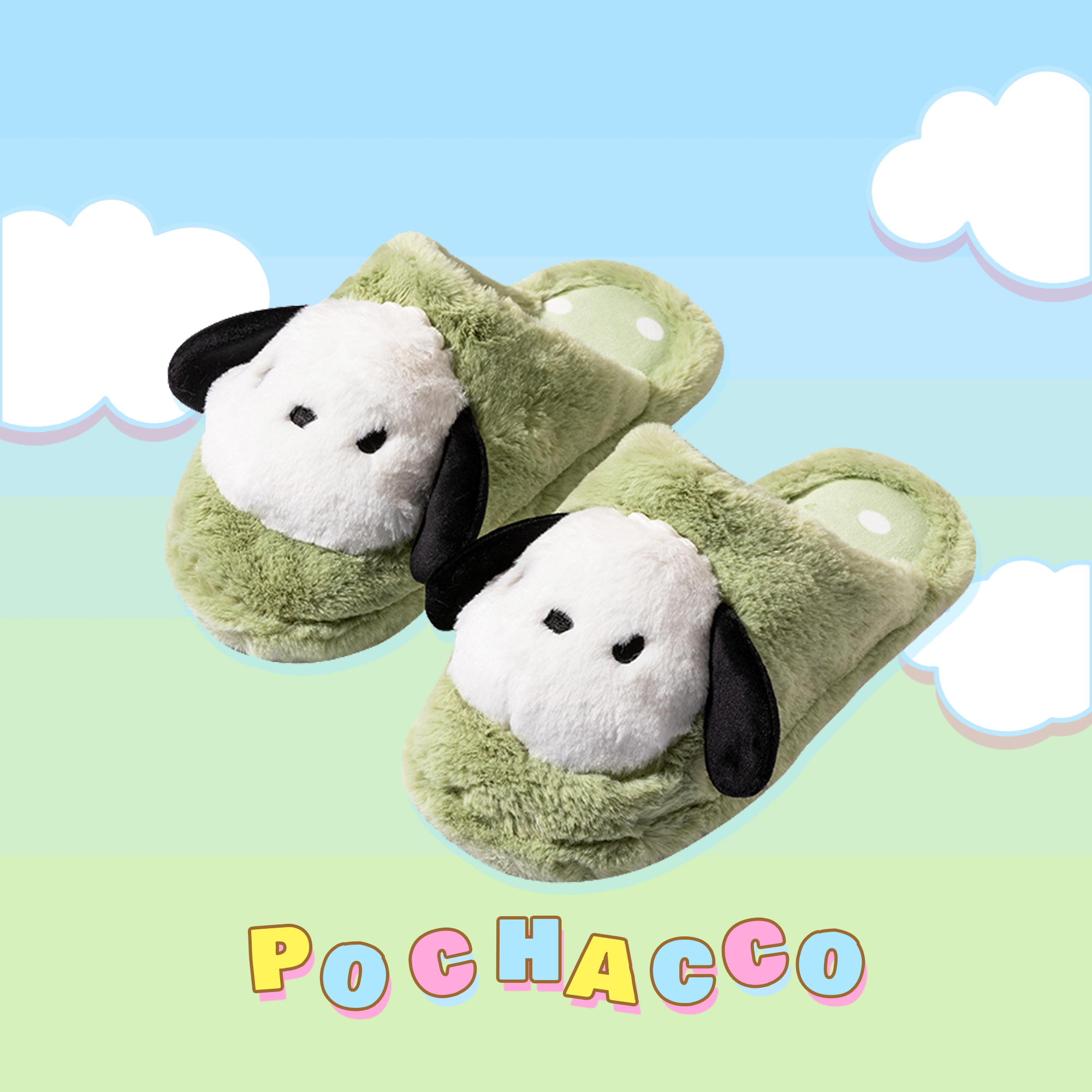 Pochacco fluffy house slippers - MINISO x SANRIO