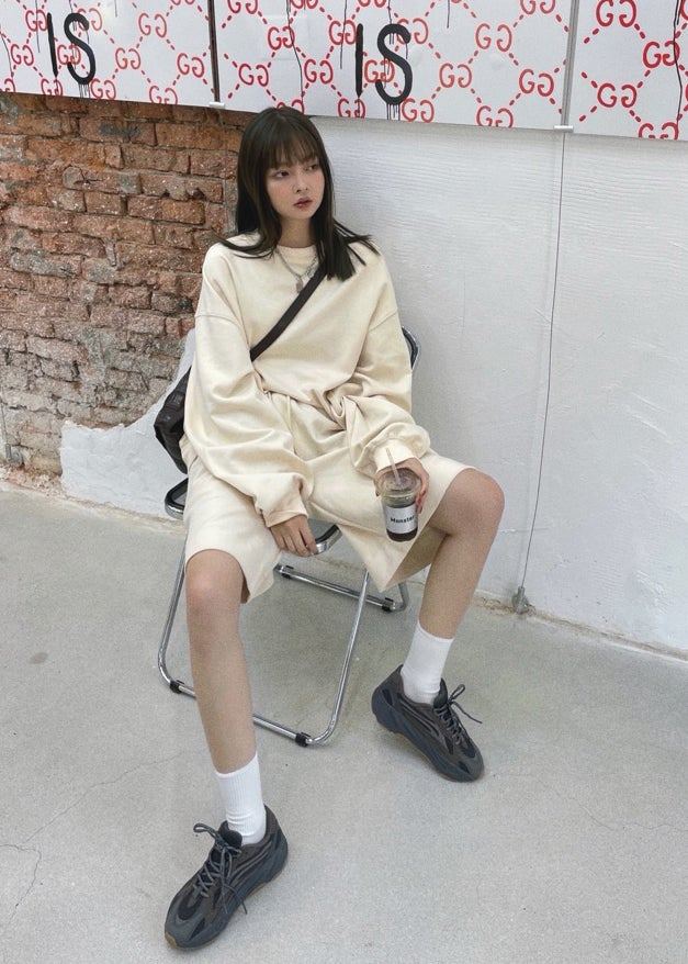 So 2021 sweatshirt + shorts loungewear set - Korean Fashion - magic COSMOS St.