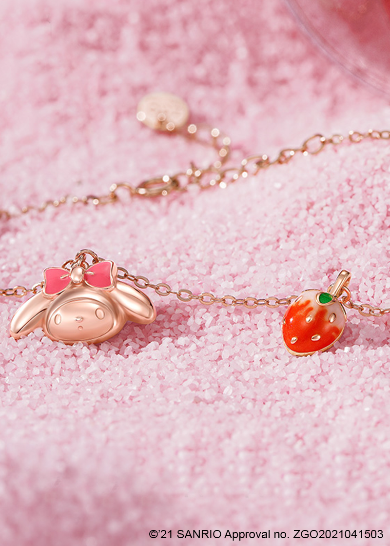 Sweet My Melody sterling silver bracelet with pendants - TIDE COLOR x SANRIO - Korean Fashion - magic COSMOS St.