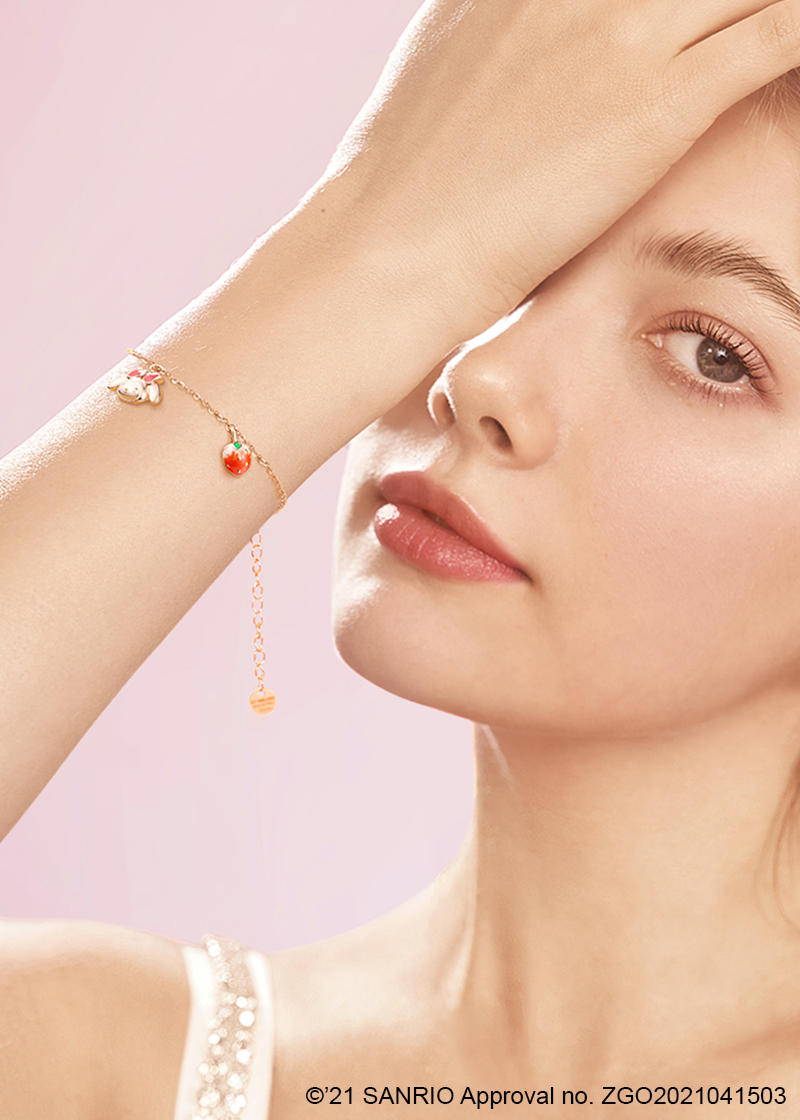 Sweet My Melody sterling silver bracelet with pendants - TIDE COLOR x SANRIO - Korean Fashion - magic COSMOS St.