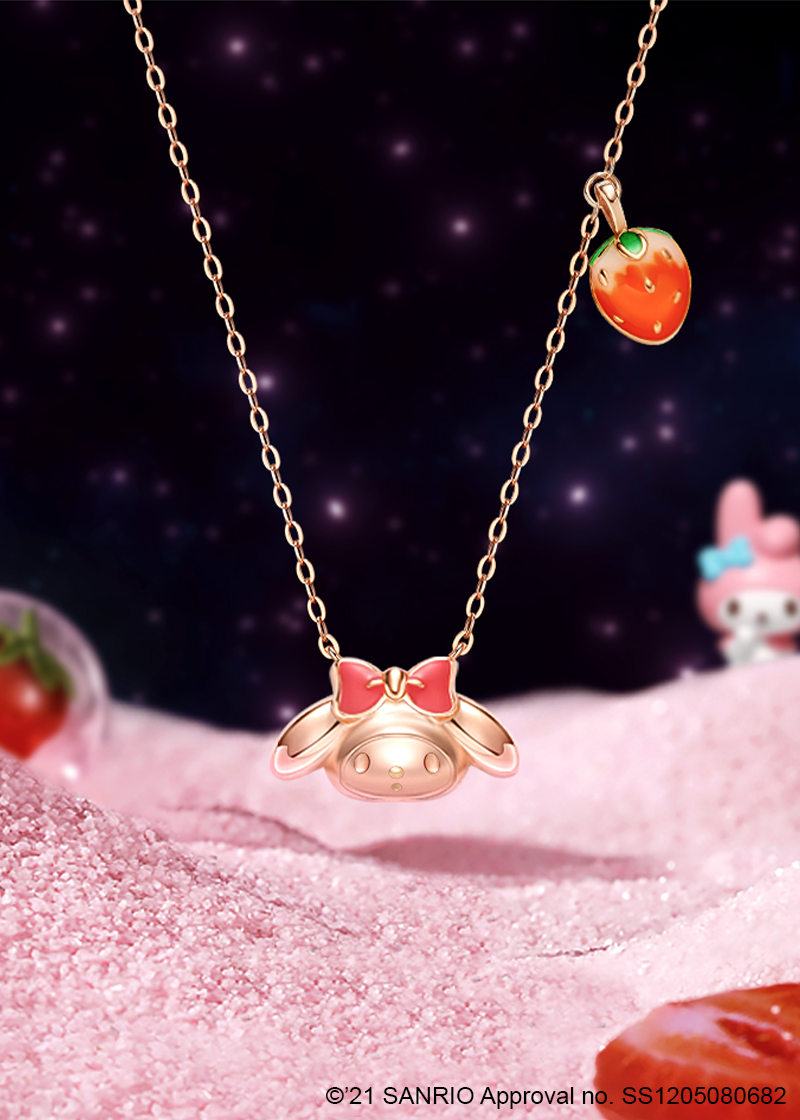 Sweet My Melody sterling silver necklace with pendants - TIDE COLOR x SANRIO - Korean Fashion - magic COSMOS St.