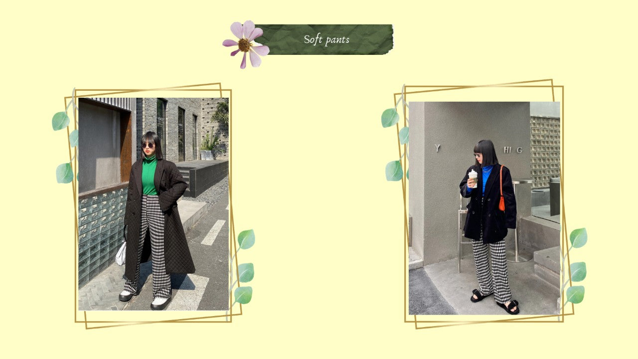  Soft wide-leg Korean pants 